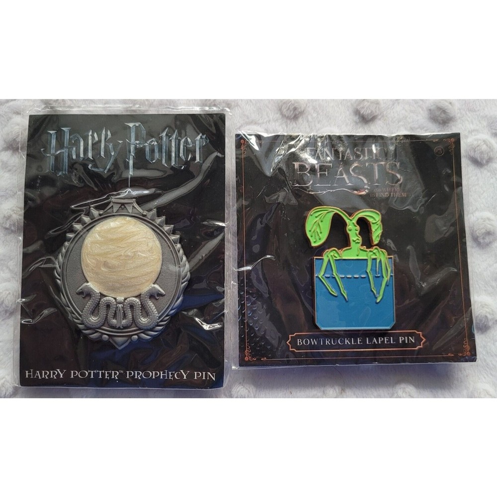 Harry Potter Prophecy Pin & Bow Truckle Lapel Pin Warner Bros NEW!